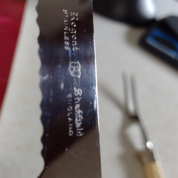 Regent Sheffield knife and fork serving set. VTG. Stainless Steel. Cutlery - Picture 4 of 11